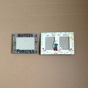 Cute Pair of Decorative Picture Frames - 'Sisters Forever' & 'Me and My Daddy'